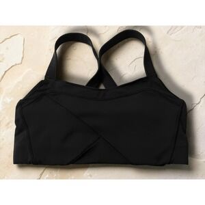 Lululemon Energy Bra Sz 4 Black Medium Support Strappy Back Yoga Gym Athleisure